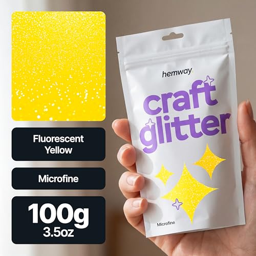 Craft Glitter Fluorescent Yellow 100g Microfine Glitter (3.5274 Ounce)