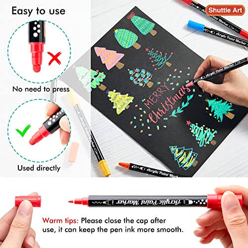 36 Colors Dot & Fine Tip Acrylic Paint Markers (36 Count)