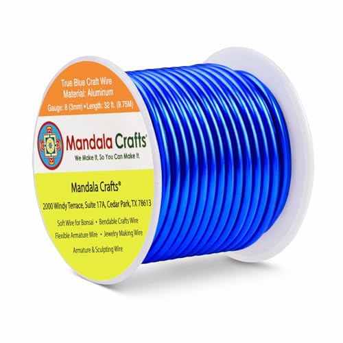 8 Gauge True Blue Anodized Aluminum Craft Wire