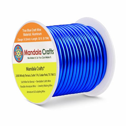 8 Gauge True Blue Anodized Aluminum Craft Wire