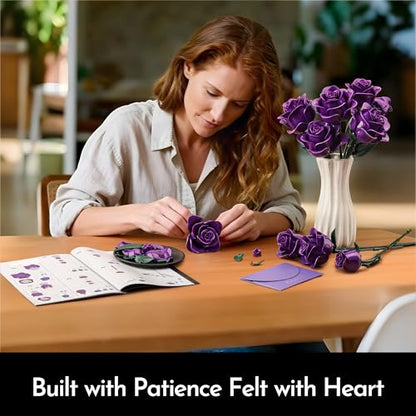 Rose Flower Bouquet Building Set for Adults