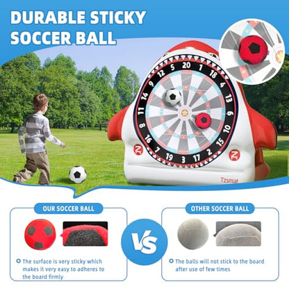 Inflatable Game Outdoor Giant Dartboard for Soccer Large Carnival Outdoor Games Giant Outdoor Game Activities Giant Yard Soccer Darts Games Red (4 Count)