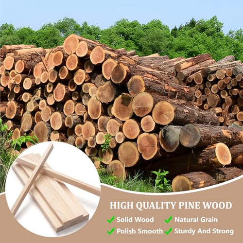 Wood Strips Wooden Dowels Sticks for Crafts (15 Count)