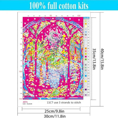 Starry Night Stamped Cross Stitch Kits for Beginners Adults
