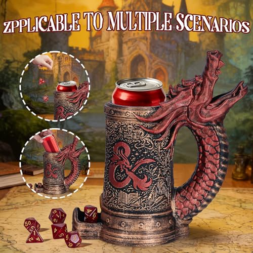Dice Tower Mug DND Dice Rolling Tower with 7 PCS Dice Set