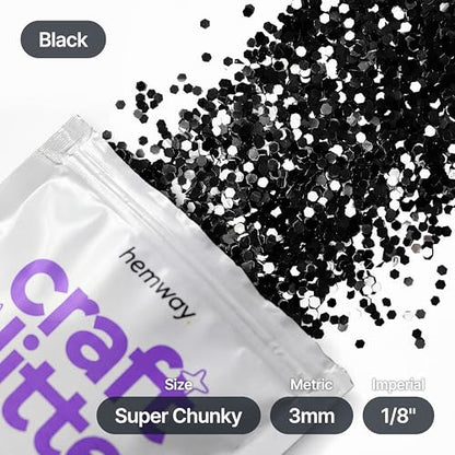 Craft Glitter Black 100g Super Chunky Glitter (3.5 Ounce)