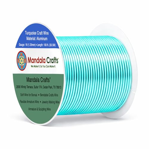 16 Gauge Turquoise Anodized Aluminum Craft Wire (100 Foot)