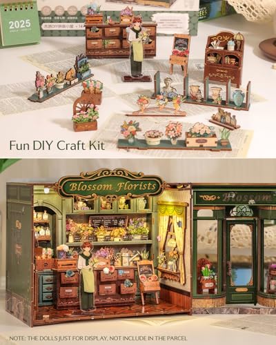 Book Nook Kit DIY Miniature Flower House Dollhouse for Adults