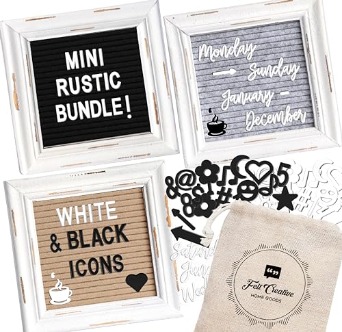 Mini Letter Board [Set of 3] Small Felt Letter Board Letters and Symbols Trio