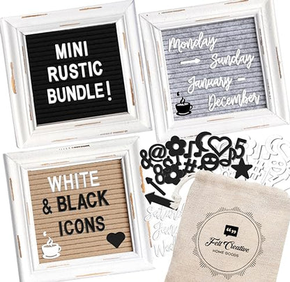 Mini Letter Board [Set of 3] Small Felt Letter Board Letters and Symbols Trio