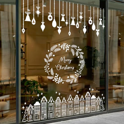Christmas Window Stencils for Glass Christmas Village Stencil (9 Count)