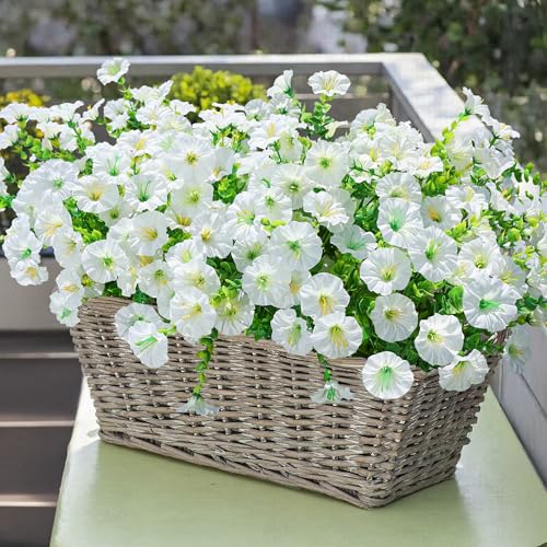 Artificial Flowers Fake Plants for Outdoors Decoration (12 Count)