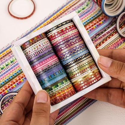 50 Rolls Skinny Washi Tape Set 3mm Wide (50 Count)