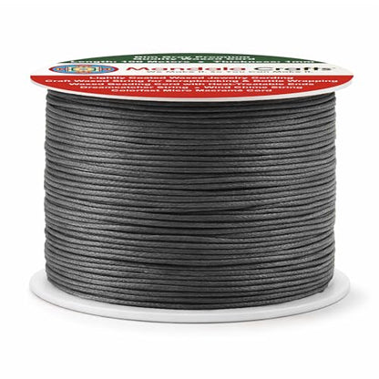 1mm Dim Gray Cotton Waxed Cord for Jewelry Making (327 Foot)