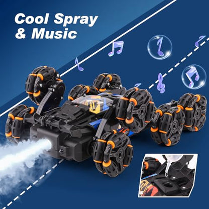 Cool 8 Wheels Hand Controlled rc Stunt Car Toys