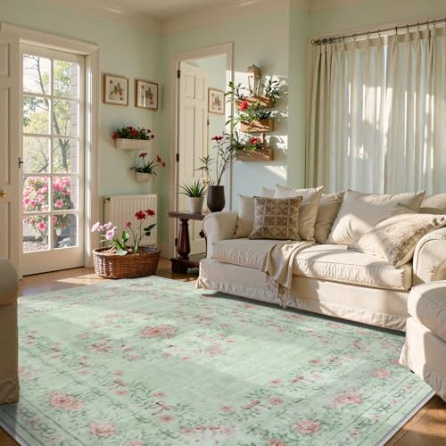 Green Area Rug for Living Room (11531.31 sq in)