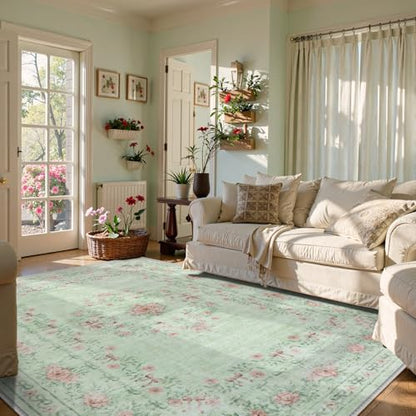 Green Area Rug for Living Room (11531.31 sq in)