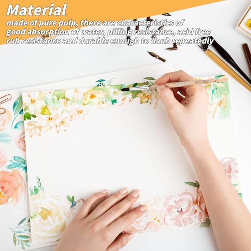 150 Sheets 100% Cotton Watercolor Paper Bulk (150 Count)
