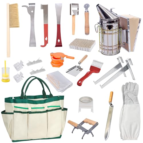 Beekeeping Supplies 22PCS Beekeeping Tools Kit with Organizer Handbag