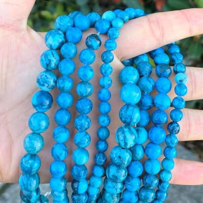 35pcs Adabele Natural Blue Lace Jasper Gemstone 10mm Round Beads (36 Count)