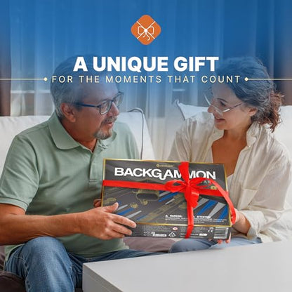 Large Gray Backgammon Set for Adults
