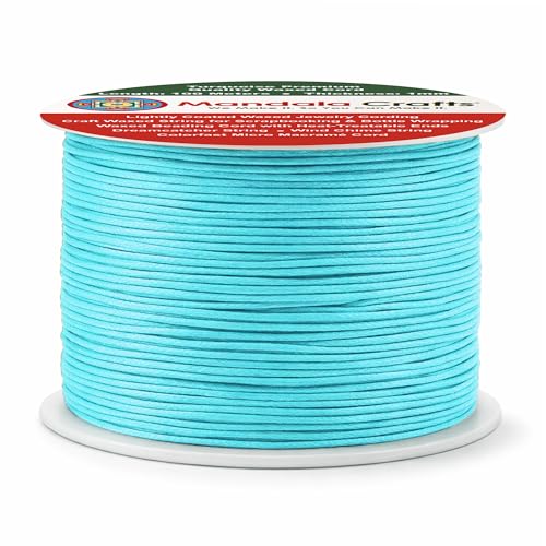 1mm Turquoise Cotton Waxed Cord for Jewelry Making