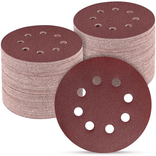 100PCS 5 Inch Sanding Discs 320 Grit Sandpaper for Orbital Sander (100 Count)