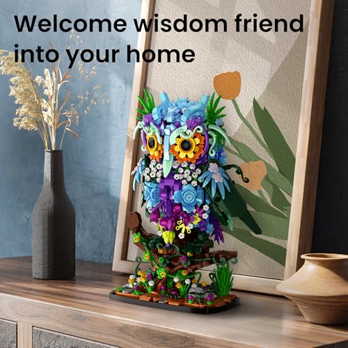 Floral Owl Toy Building Set for Adults Women