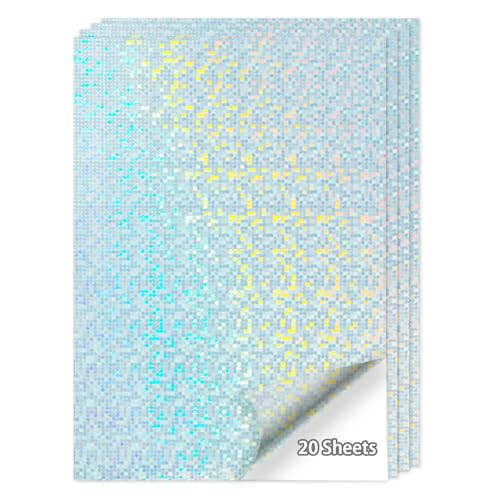 20 Sheets Printable Holographic Sticker Paper