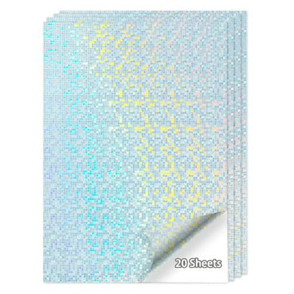 20 Sheets Printable Holographic Sticker Paper