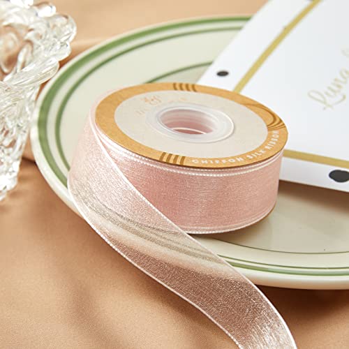 1 Inch Wide Sheer Chiffon Ribbon (75 Foot)