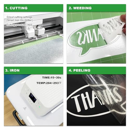 White Glitter HTV Heat Transfer Vinyl Rolls