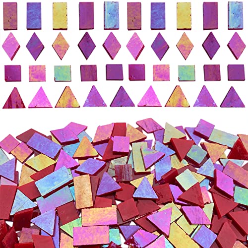 Iridescent Red Glass Mosaic Tiles (9 Ounce)