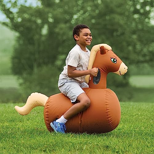 Hop N Go Inflatable Riding Bouncy Horse Hopping Toys for Kids Ages 5+