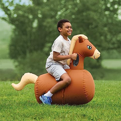 Hop N Go Inflatable Riding Bouncy Horse Hopping Toys for Kids Ages 5+