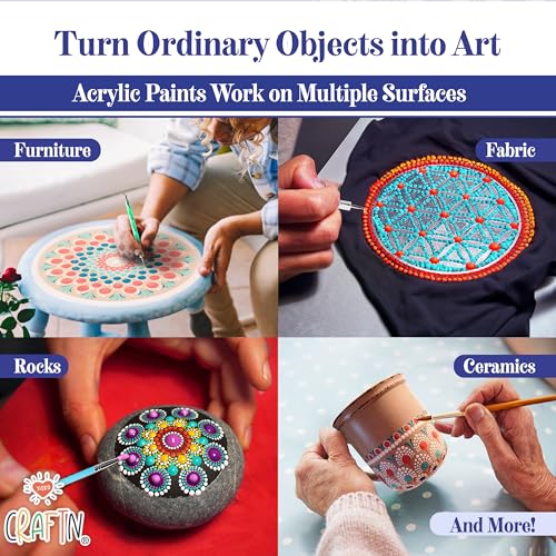 Complete Beginner's Mandala Painting 46 Piece Kit with Acrylic Paints
