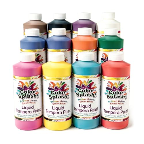 W18 16-oz. Liquid Tempera Assortment (Pack of 12) (192 Fl Oz)