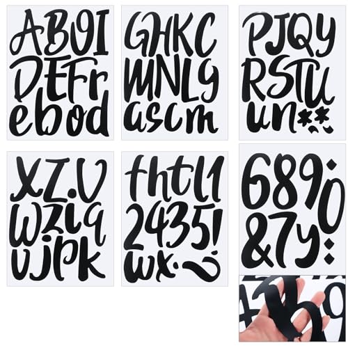 576 Pcs 8 Sheets Letters Stickers Vinyl Alphabet Number Decals Back to School Supplies for Water Bottles Cups Mailbox Scrapbooking Bulletin Board Classroom Decor (8 Count)