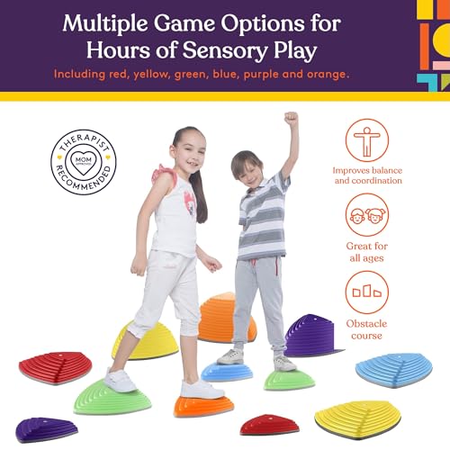 Stepping Stones for Kids Indoor and Outdoor Balance Blocks Promote Coordination