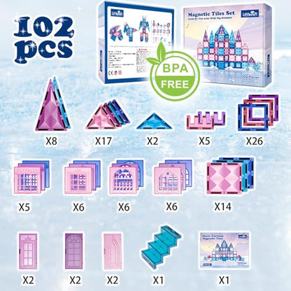 102pcs Frozen Princess Magnetic Tiles
