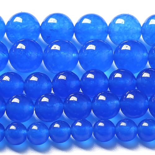8MM Natural Purplish Blue Chalcedony Stone Beads Crystal Energy Round Loose Beads for Jewelry Making Bracelet 45pcs 1 Strands 15"