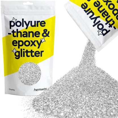 Resin Glitter Silver 100g Chunky Polyurethane & Epoxy Glitter (3.5274 Ounce)