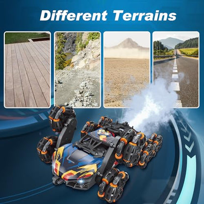 Cool 8 Wheels Hand Controlled rc Stunt Car Toys