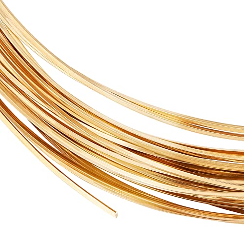 20 Gauge 33 Feet Square Copper Wire Half Hard Yellow Brass Wire for Jewelry Beading Craft Work (33 Foot)