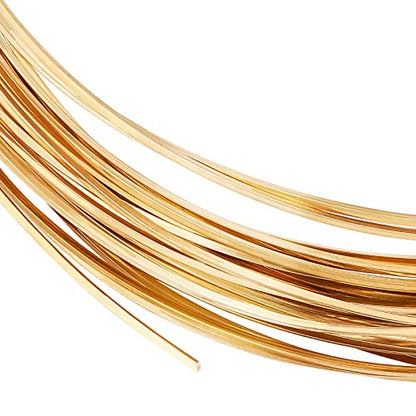 20 Gauge 33 Feet Square Copper Wire Half Hard Yellow Brass Wire for Jewelry Beading Craft Work (33 Foot)