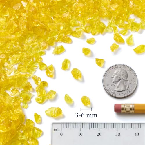 Yellow Crushed Glass for Resin Art & Crafts