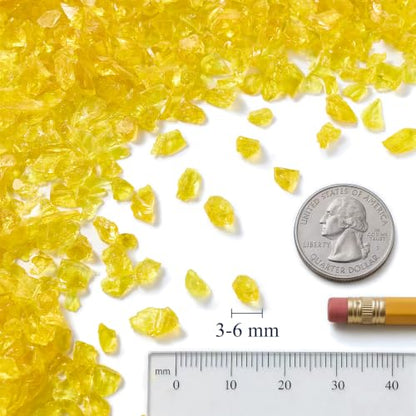 Yellow Crushed Glass for Resin Art & Crafts