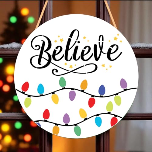 Christmas Stencils for Door Mats 12" Christmas Stencils for Painting on Wood (18 Count)