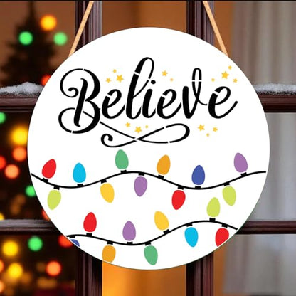 Christmas Stencils for Door Mats 12" Christmas Stencils for Painting on Wood (18 Count)