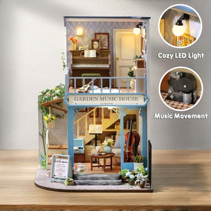 DIY Miniature Dollhouse Kit with Furniture Plus Dust Proof & Music Movement
